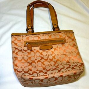 Vintage coral pink signature Coach shoulder/tote bag